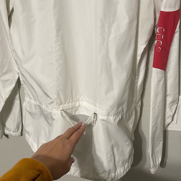 Nike White Lightweight Zip Jacket Athletic Windbreaker Running Jacket - Picture 6 of 6